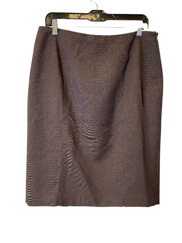 Comfort Fit Skirt Midi By Kasper In Brown, Size: 10