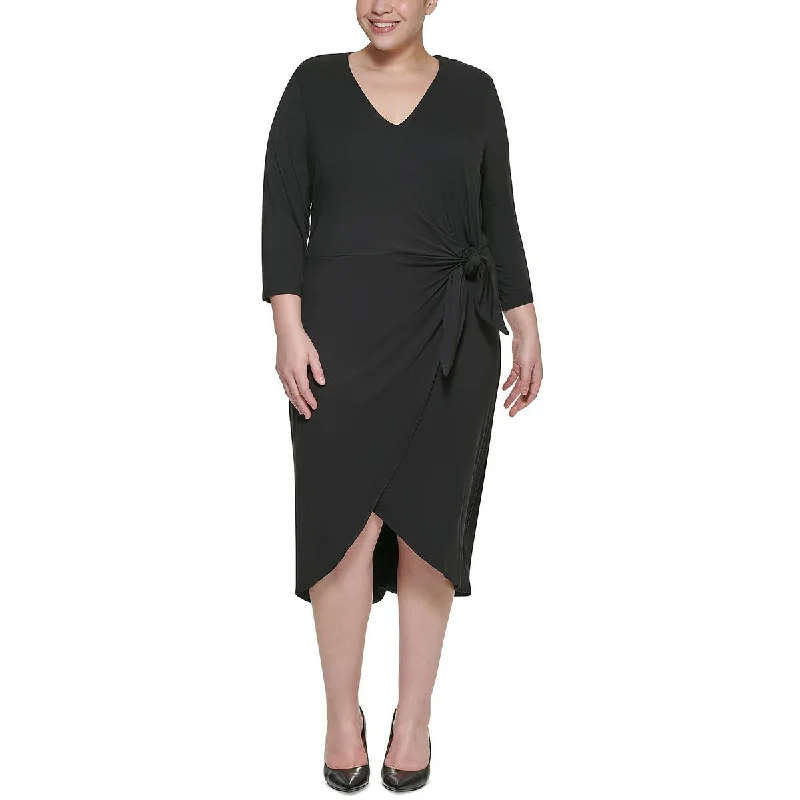 Warm Comfort Calvin Klein Womens Plus Jersey Hi-Low Maxi Dress