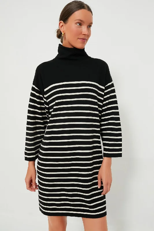 Soft Clothing Striped Durand Turtleneck Dress