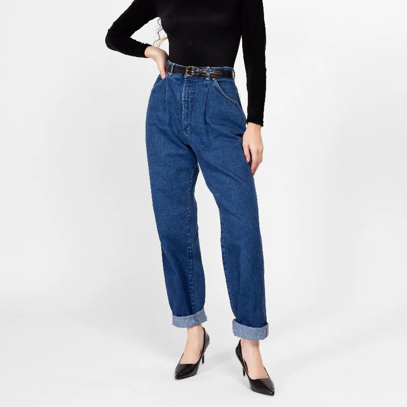 Comfortable Jackets Medium 80s Lee Riders Dark Wash High Waisted Mom Jeans 28.5"