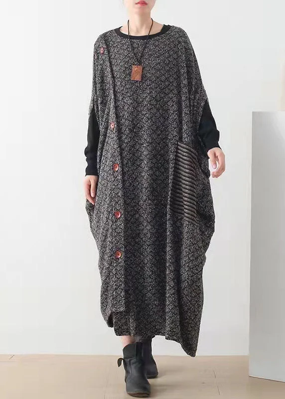 Easy Style Style black tunics for women hooded Maxi spring Dress