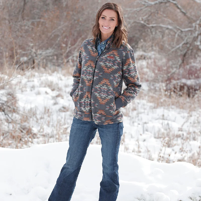 Chic Outfits Cinch Women's Navy Aztec Zip Up Fleece