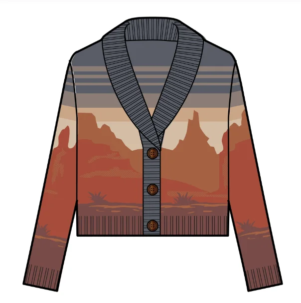 Breathable Style Women's Pendleton Western Scenic Cardigan