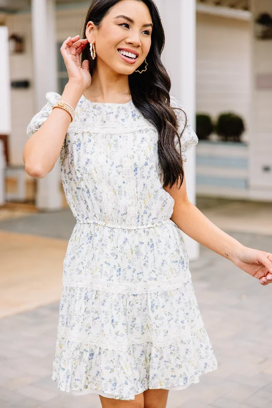 Fashion Must-have On The Horizon Ivory White Floral Dress