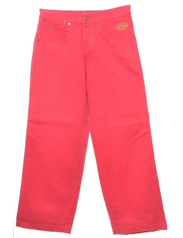 Layered Style Hot Pink Straight Fit Jeans - W30 L31