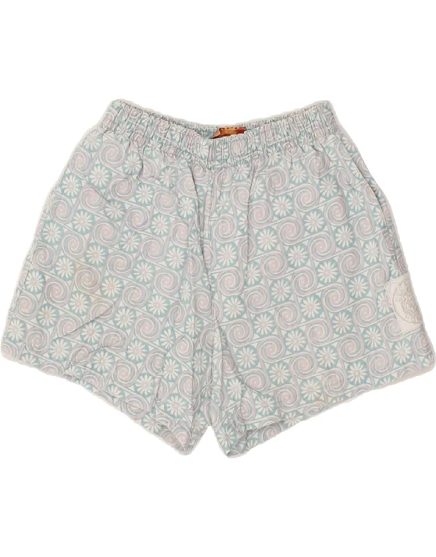 Relaxed Wear VINTAGE Womens Sport Shorts IT 42 Medium Blue Floral