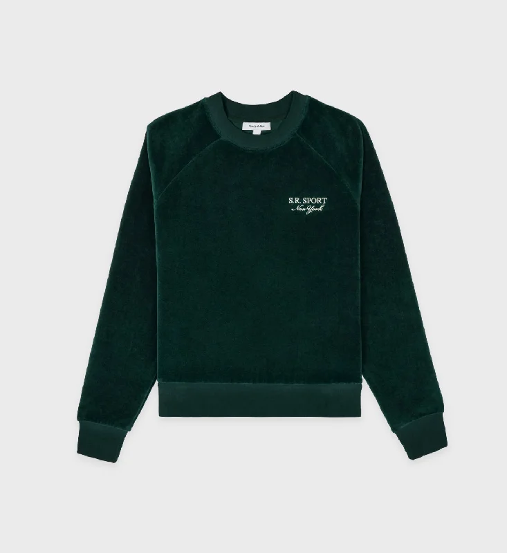Comfortable Dresses SR Sport Velour Crewneck - Forest