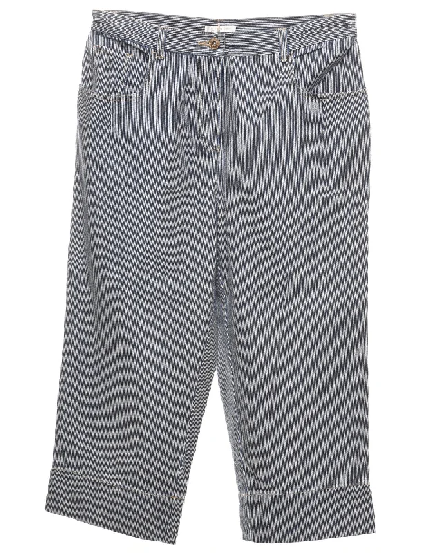 Timeless Comfort Navy & White Striped Cropped Jeans - W30 L20