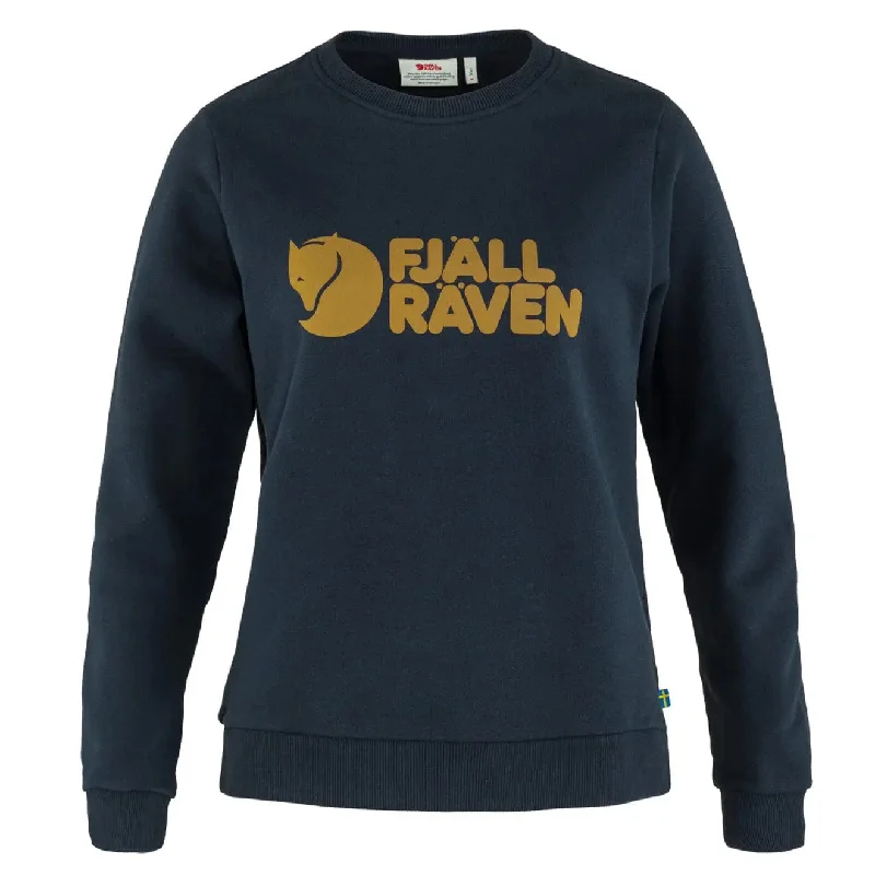 Comfortable Looks Fjallraven Womens Logo Sweater Dark Navy