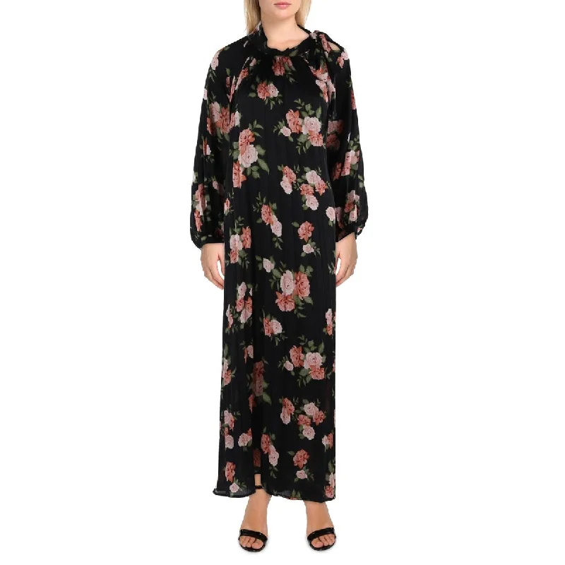 Versatile Comfort Beulah Womens Pleated Long Maxi Dress