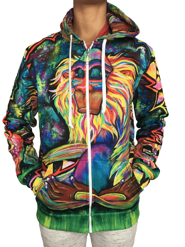 Fashion Comfort Meditating Rafiki Unisex Zip-Up Hoodie