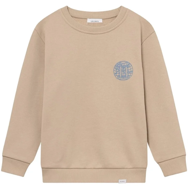 Relaxed Chic Les Deux Kids Light Desert Sand/Washed Denim Blue Globe Sweatshirt