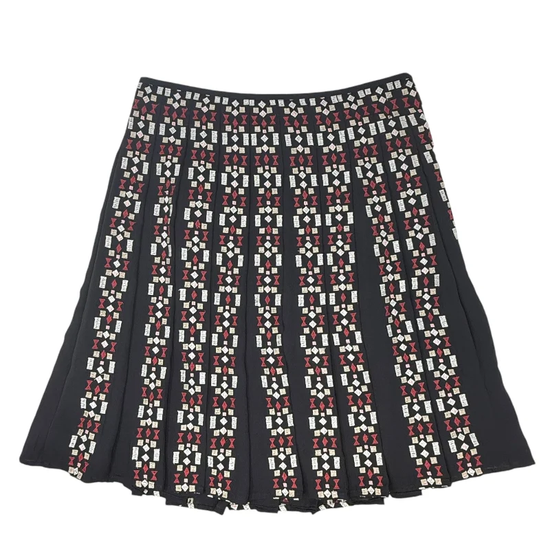 Cozy Shirts Embroidered Pleated Midi Skirt By Ann Taylor In Geometric Pattern, Size: 6