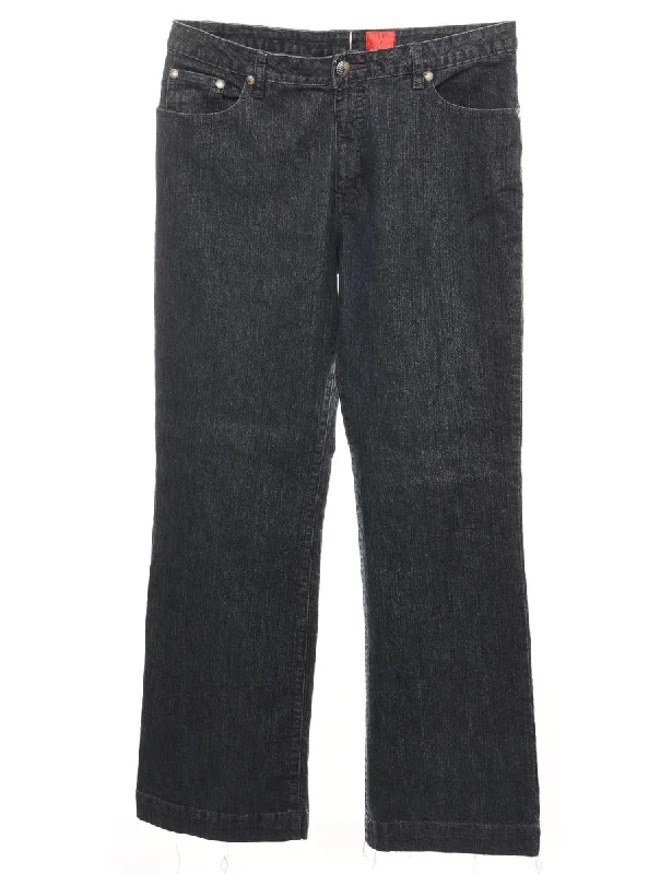 Stylish Ease Black Straight-Fit Sparkly Jeans - W34 L28