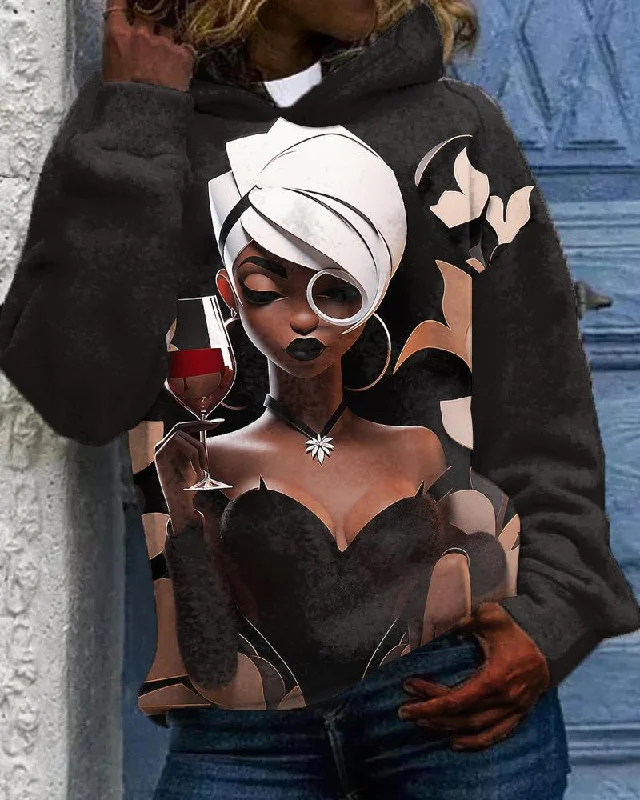 Exclusive Customization Brown women Hairstyles Long-sleeved Hoodie