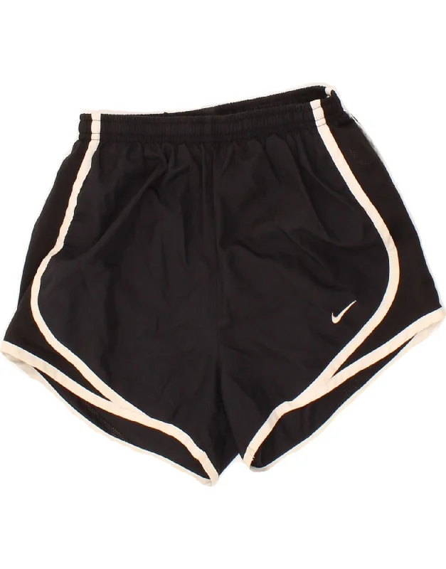 Fashion Comfort NIKE Womens Dri Fit Sport Shorts UK 6 XS Black Polyester