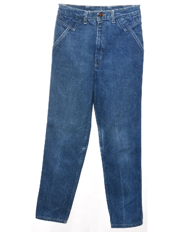 Soft Style High Waist Medium Wash Tapered Jeans - W27 L30