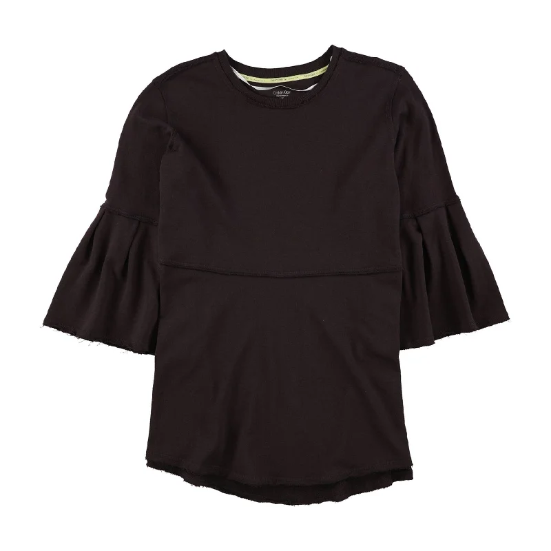 Relaxed Fit Calvin Klein Womens Bell-Sleeve Tunic Sweater, Purple, 1X