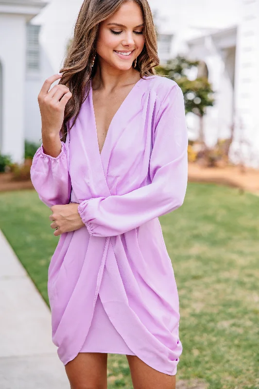Chic Comfort What You Want Pink Satin Dress