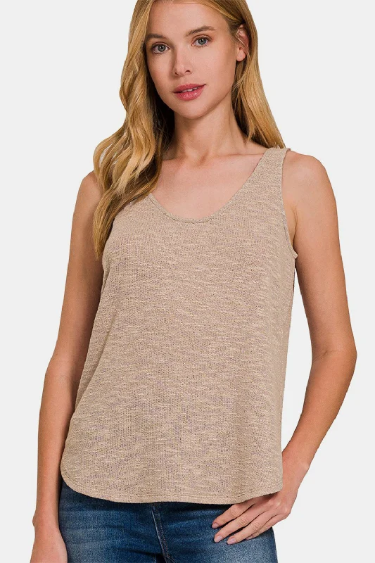 Cozy Fit Zenana Curved Hem Round Neck Tank