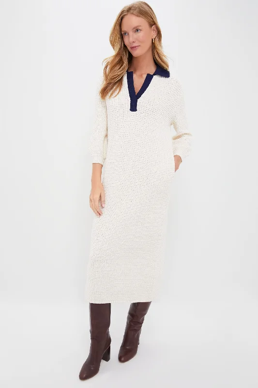 Effortless Elegance Ivory and Navy Altea Dress