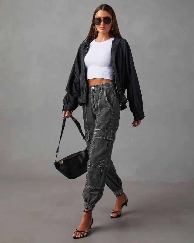 Soft Clothing Durant High Rise Cargo Denim Joggers