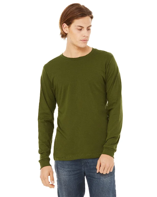 Versatile Comfort Bella+Canvas Long Sleeve Jersey T-Shirt | Olive