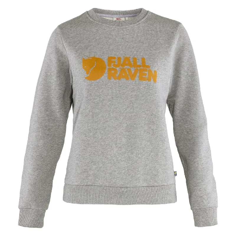 Stylish Wear Fjallraven Womens Logo Sweater Grey Melange