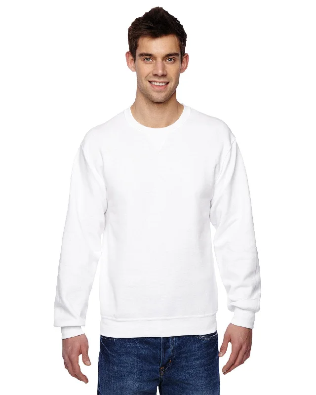 Layered Comfort Fruit of the Loom Sofspun Crewneck Sweatshirt | White
