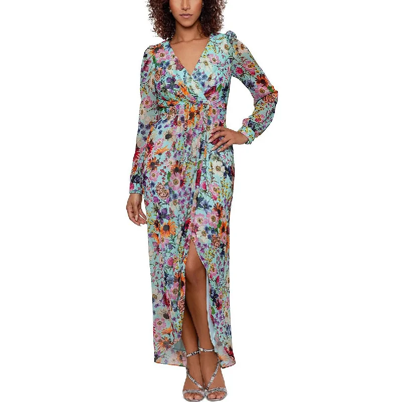 Energy Plan Betsy & Adam Womens Chiffon Floral Maxi Dress