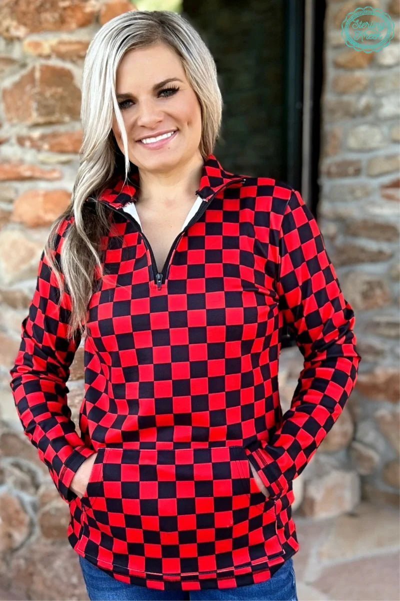 Layered Style Sterling Kreek Black & Red Pep Rally Pullover