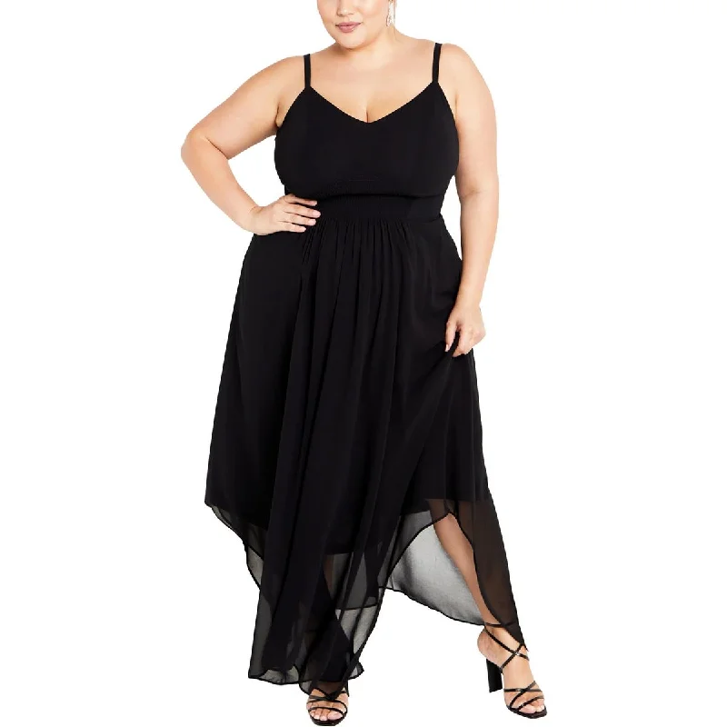 Cozy Vibes City Chic Womens Plus Layered Maxi Maxi Dress