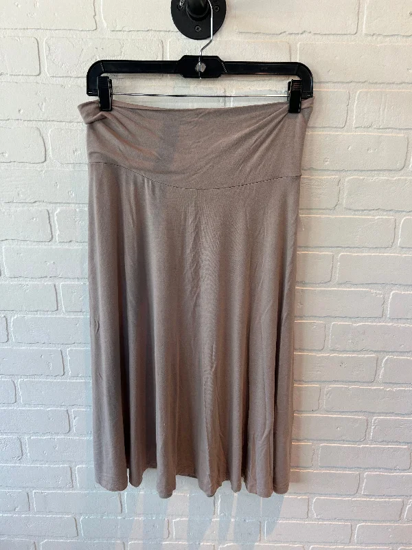 Relaxed Fit Skirt Midi By Cme In Tan, Size: 10