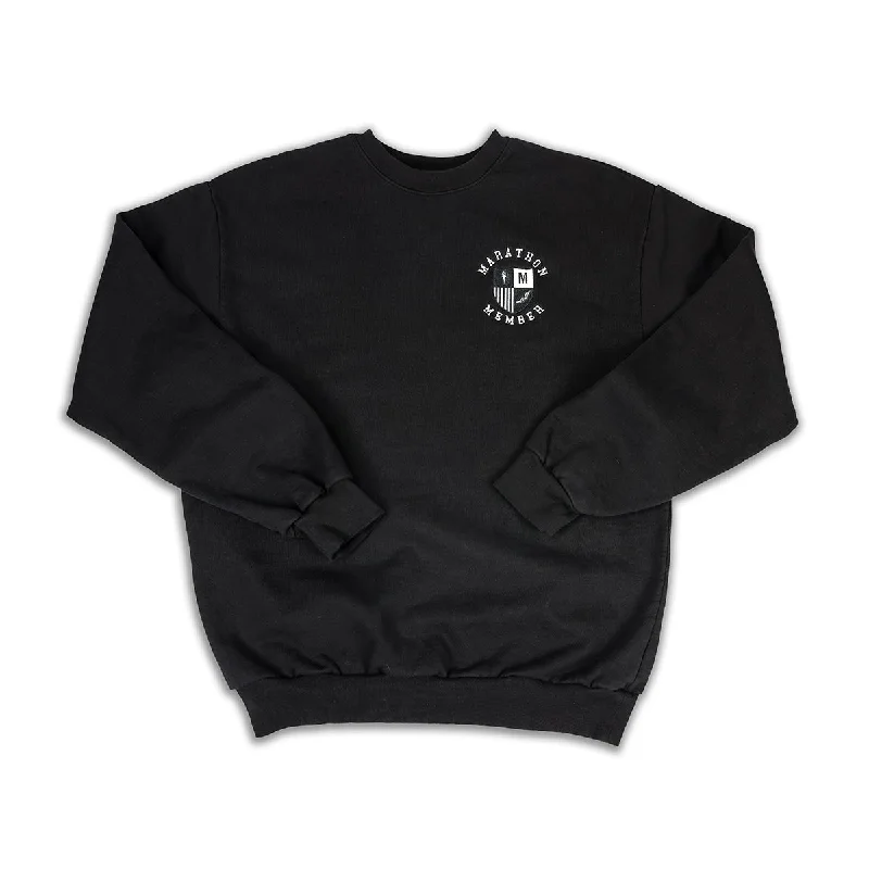 Stylish Ease Marathon Members Crewneck Sweatshirt - Black