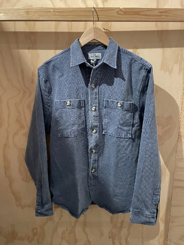 Light Comfort Cuisse de Grenouille Slate Blue Twill Paris Over Shirt