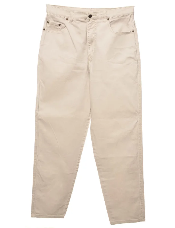 Easy Fashion High Waist Tapered Off-White Jeans - W30 L29