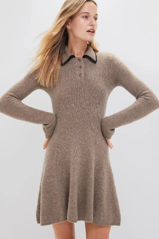 Soft Looks Mushroom and Black Dujour Dress