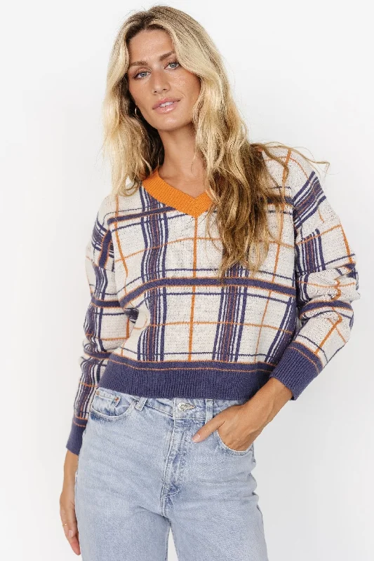 Easygoing Style Verbier Sweater | Blue + Orange