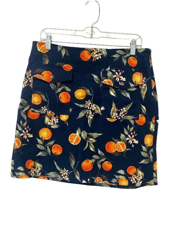 Exquisite Craftsmanship Skirt Mini & Short By Loft In Blue & Orange, Size: 12