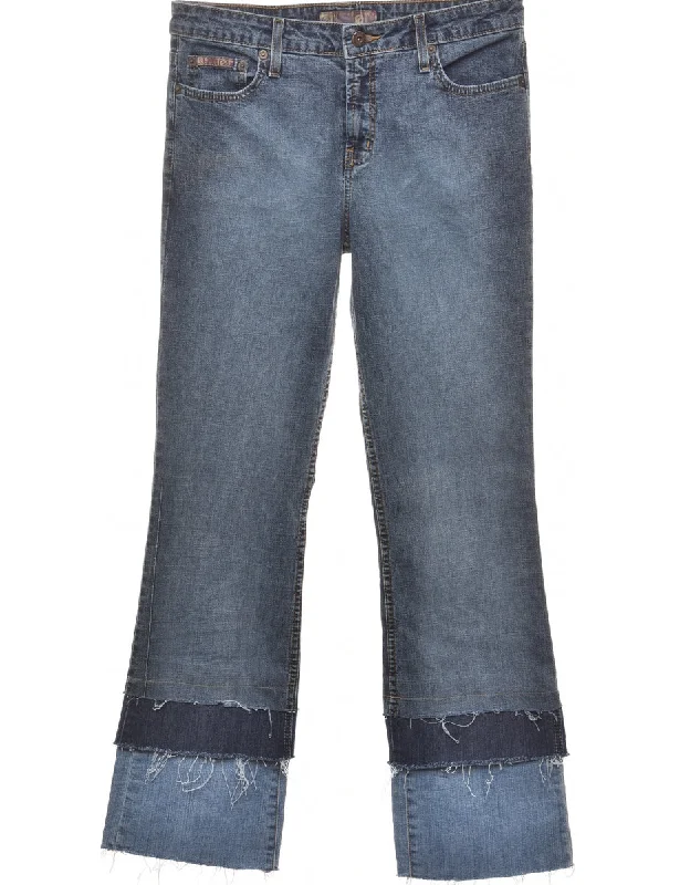 Effortless Style Frayed Edge Straight Fit Jeans - W30 L31