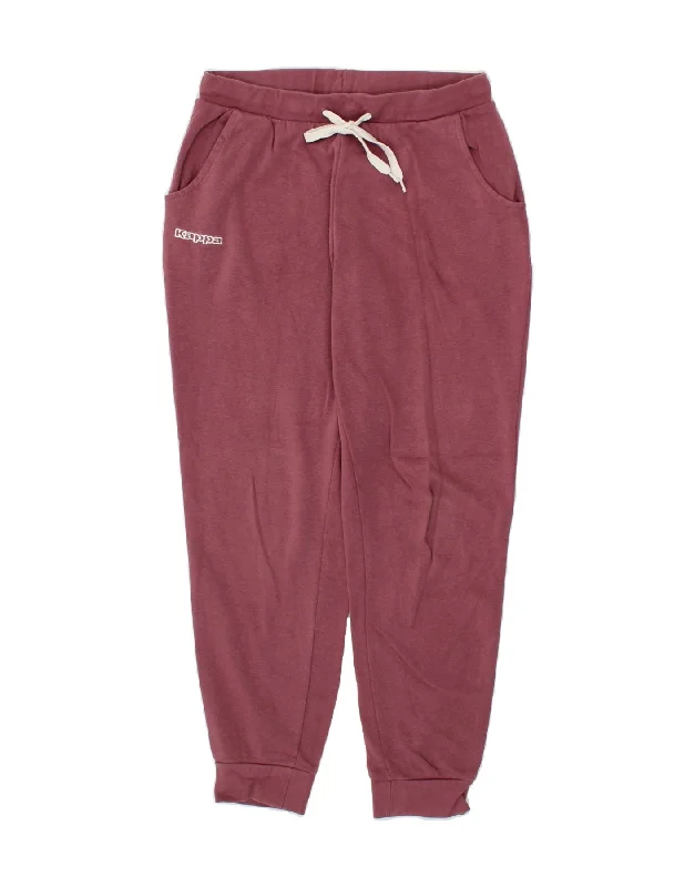 Simple Style KAPPA Womens Graphic Tracksuit Trousers Joggers UK 10 Small Pink