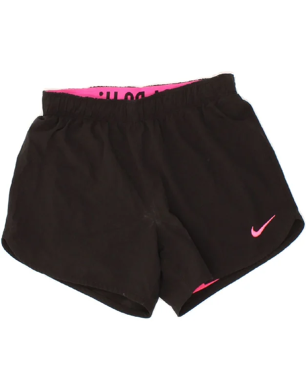 Easy Chic NIKE Womens Dri Fit Sport Shorts UK 6 XS Black Polyester