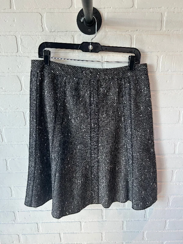 Breathable Style Skirt Midi By Coldwater Creek In Grey & White, Size: 10