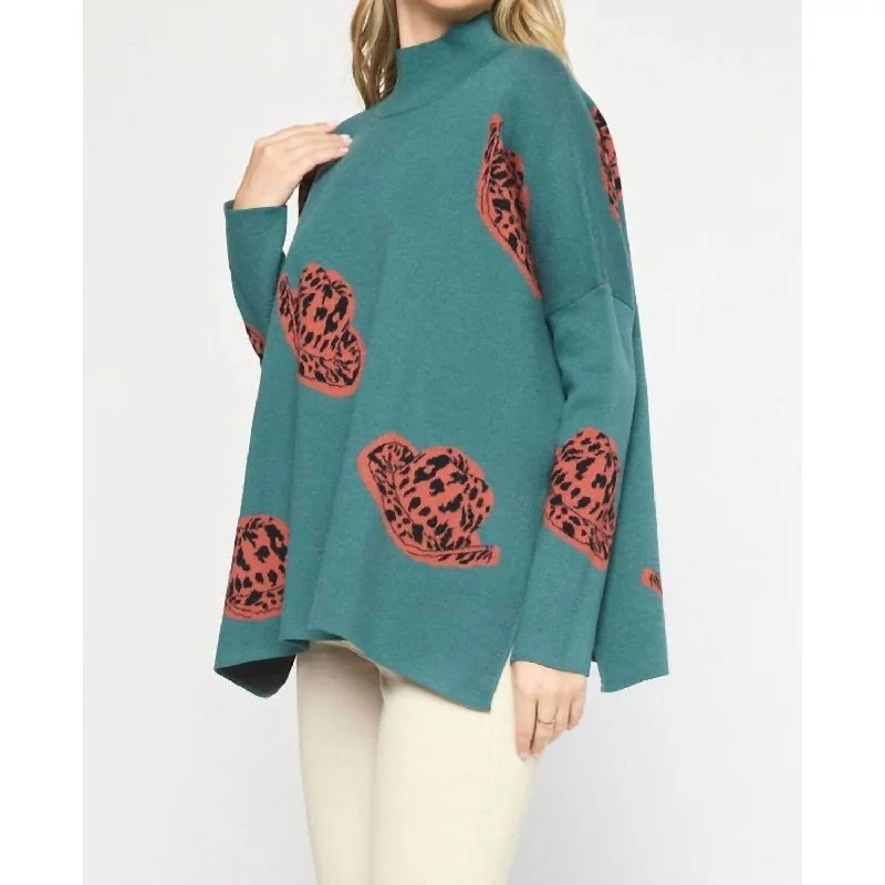 Comfy Pants Entro - Alexandra Cowboy Hat Mock Neck Long Sleeve Sweater Top