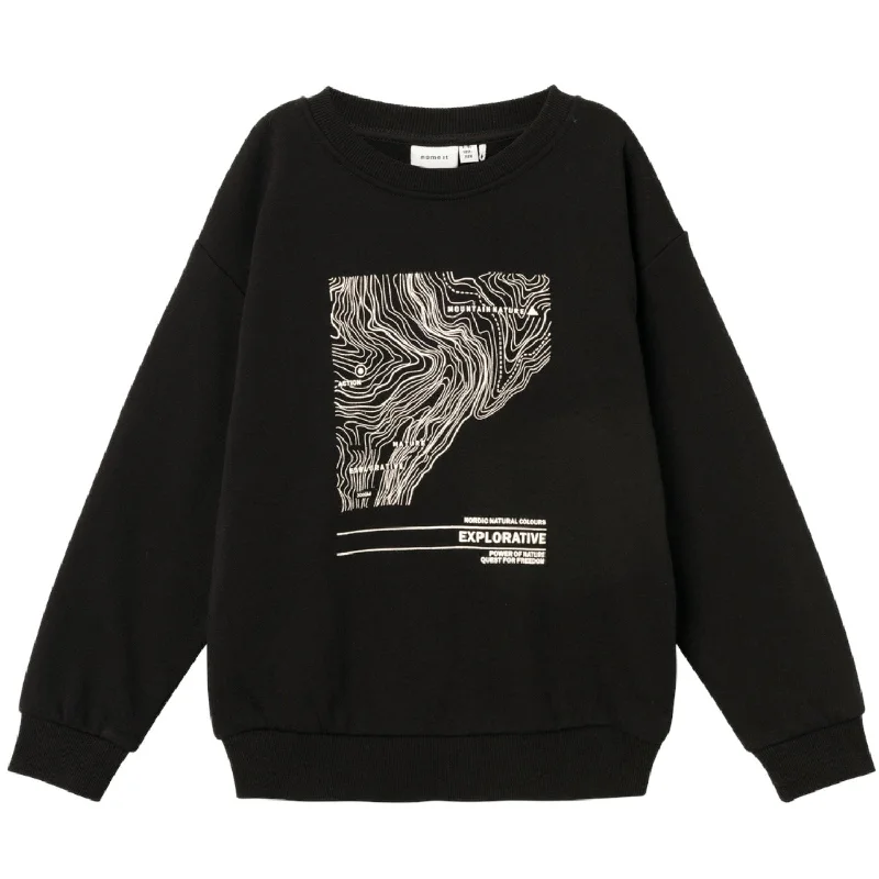 Comfortable Looks Name It Black Nefiks Sweatshirt