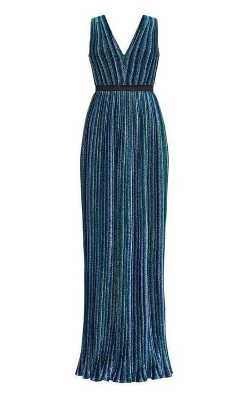 Cozy Layers Metallic Pleated Gown
