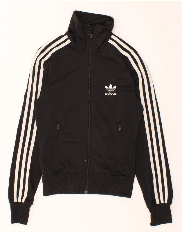 Relaxed Dresses ADIDAS Womens Graphic Tracksuit Top Jacket UK 6 XS Black Polyester