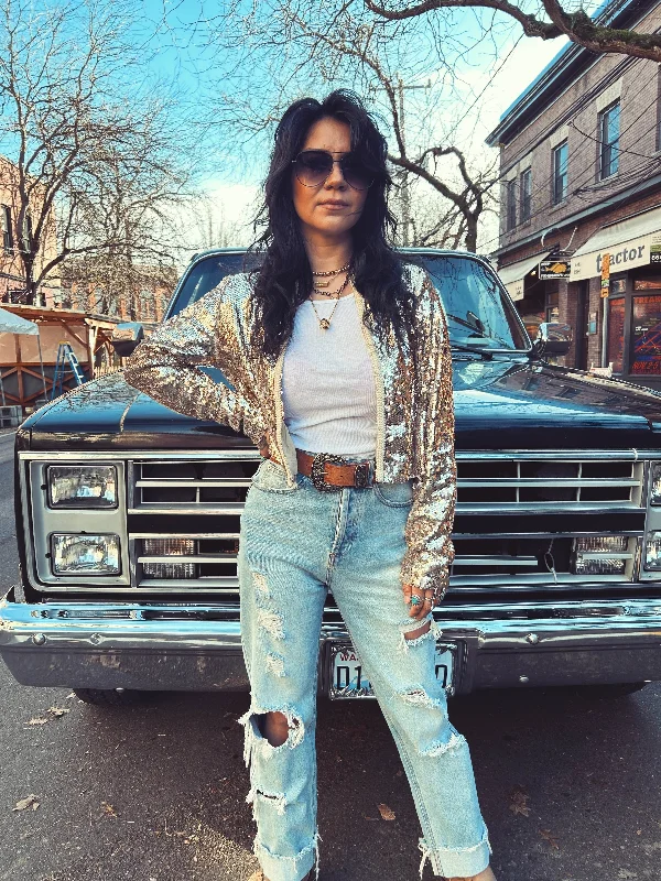 Exquisite Tailoring Cold Heart Sequin Jacket