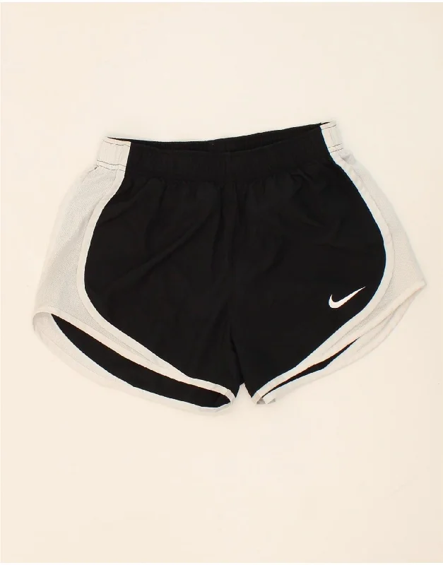 Weekend Style NIKE Womens Sport Shorts UK 6 XS Black Colourblock