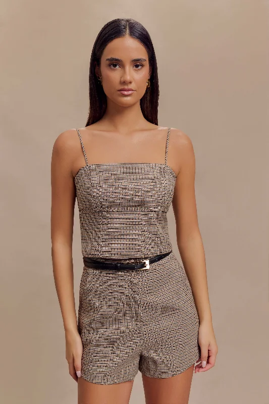 Fashionable Ease Radley Tailored Short - Tan Check